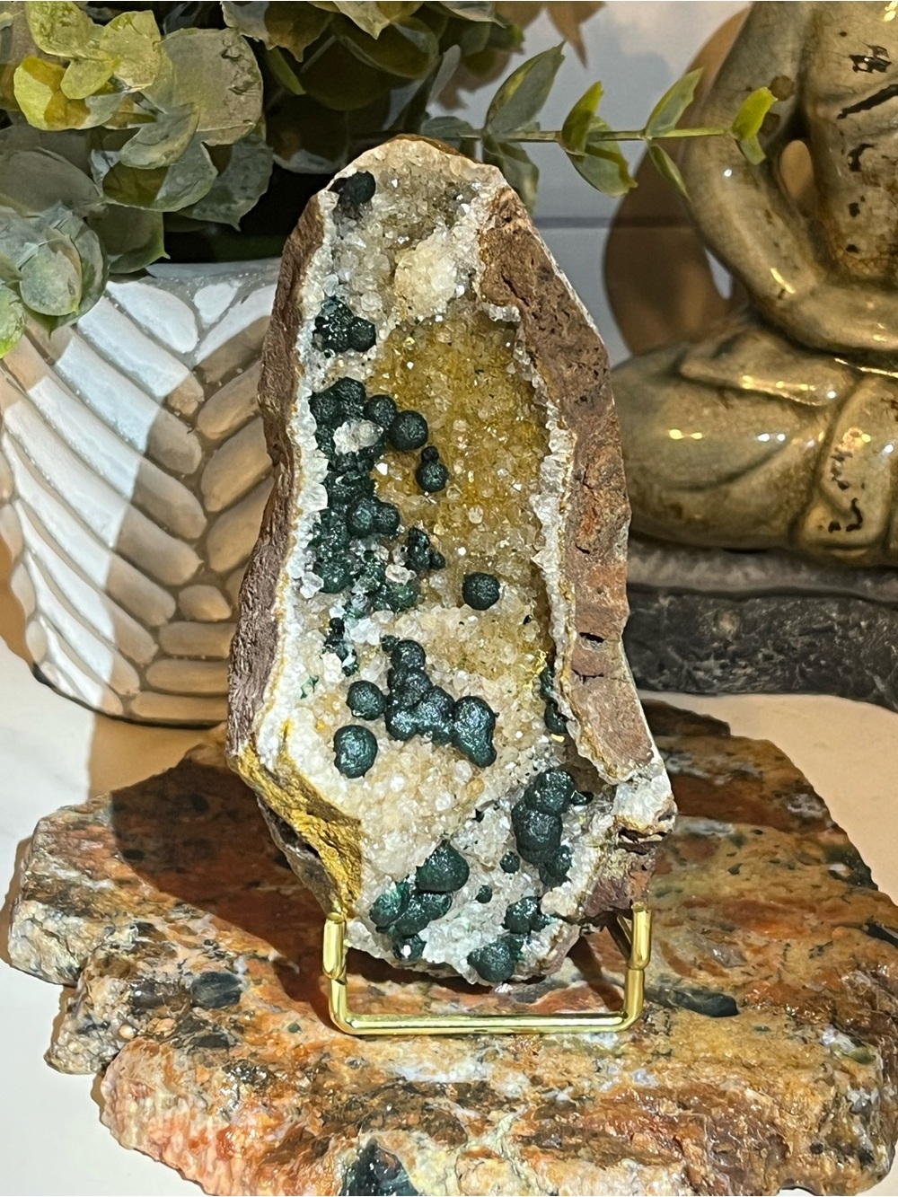 BEAUTIFUL Botryoidal Malachite & Quartz